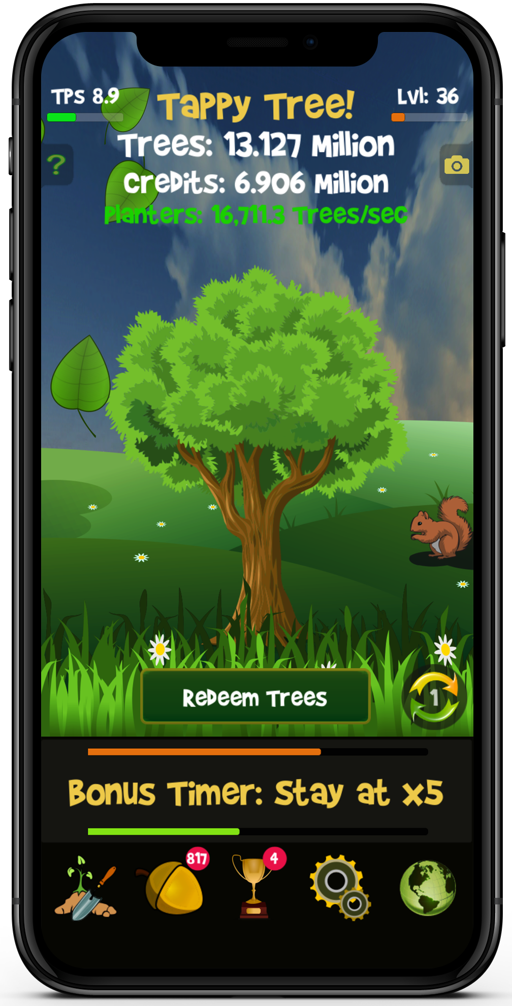 Tappy Tree game on phone