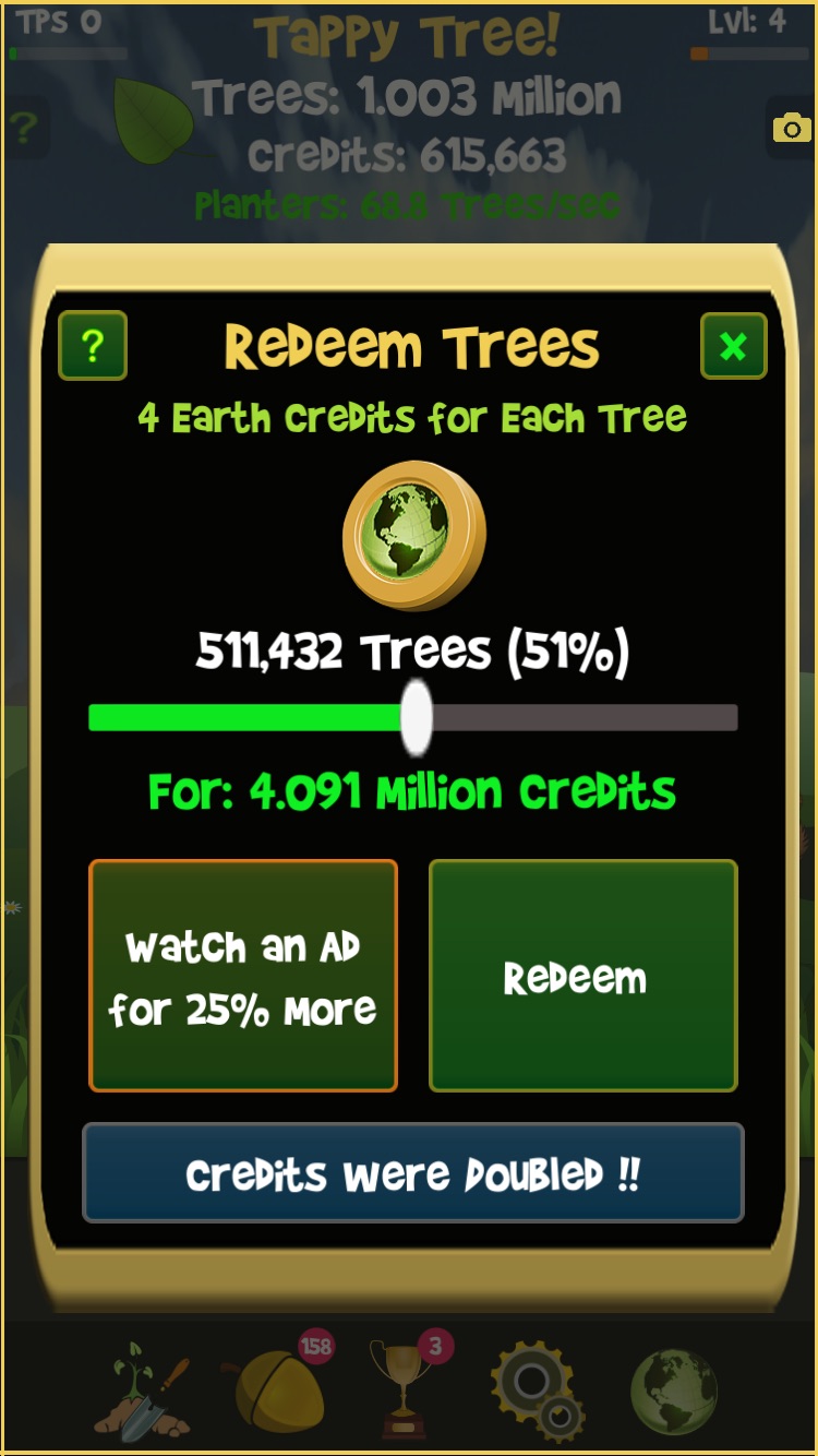 Tappy Tree - Redeem Trees for Earth Credits!